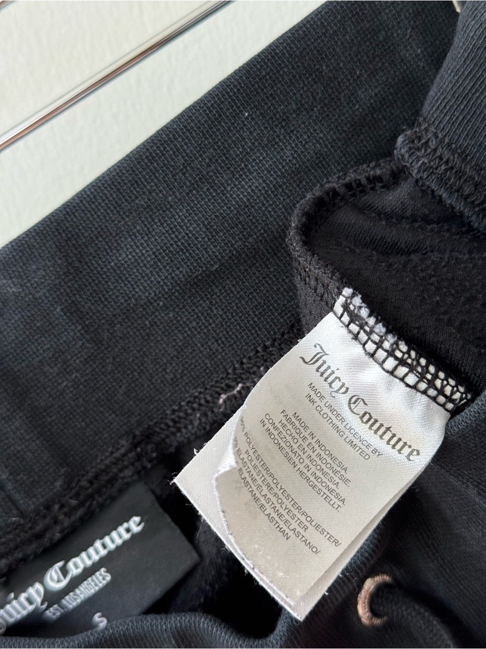 Juicy Couture Black Drawstring Joggers with Front and Back Pockets - size S - Picture 8 of 8